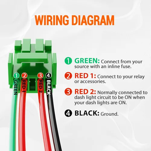 Vista 6 de Interruptor de Botón Pulsador de 12V con Kit de Cableado - Símbolo de Barra de Luz LED Azul, Compatible con Toyota Sequoia Highlander Tacoma Tundra