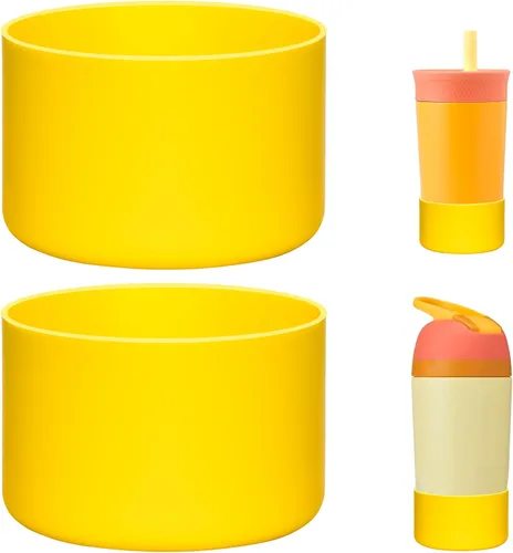 Vista 8 de 2 Pack Silicone Boot Protector Compatible with Owala 24/40oz Travel Tumbler, 12oz Insulation & 14oz Flip Water Bottle Fits 2.75-2.85" Base