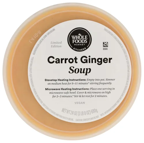 Vista 3 de Whole Foods Market, Sopa de zanahoria y jengibre, 24 onzas