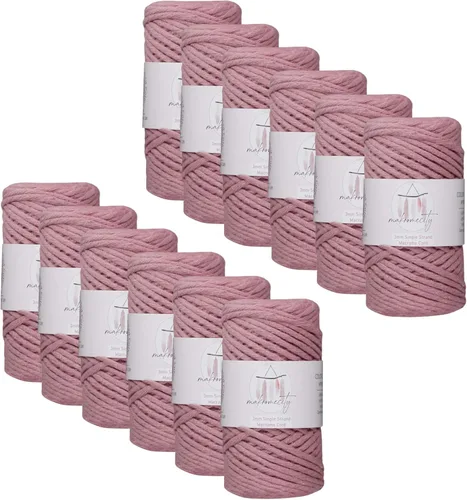 Vista 149 de Makromecity, Cordón de macramé de un solo hilo de 3 mm x 100 yardas (300 pies) de 3 mm de cordón de algodón azul bebé para arte y manualidades