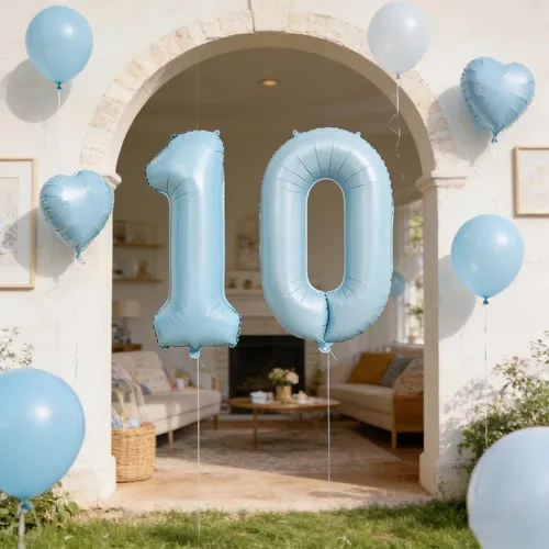 Vista 16 de Globos de 40 pulgadas con números de caramelo, papel de aluminio de helio, globos de látex de Mylar para fiesta de cumpleaños, decoración digital 0