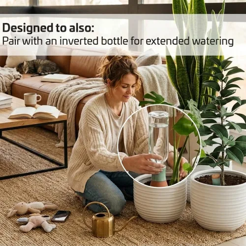 Vista 3 de Ollas - Globos de riego para plantas de terracota - Inserto de maceta de riego automático - Bulbos de riego para plantas de interior y exterior