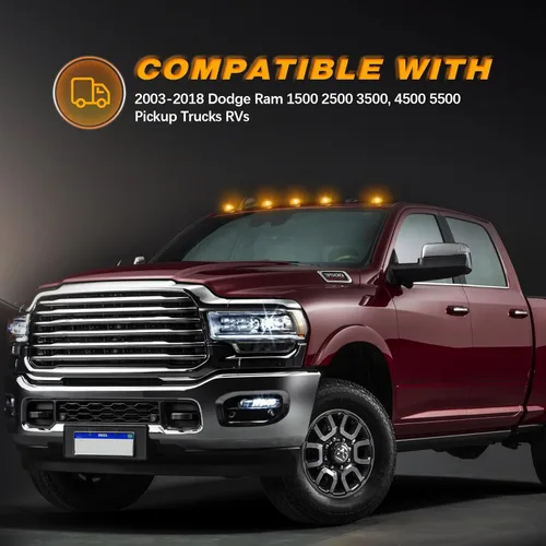 Vista 6 de 5 luces LED de cabina para techo, luces de marcación para la parte superior del techo, luz ámbar con lente ámbar, luces de techo compatibles