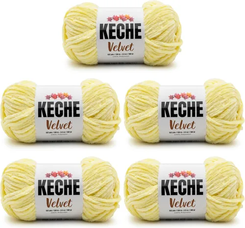 Vista 103 de Hilo de terciopelo Keche para crochet, suave chenilla voluminosa para bebé, manta Amigurumi, 100 gr (121 m) - Blanco