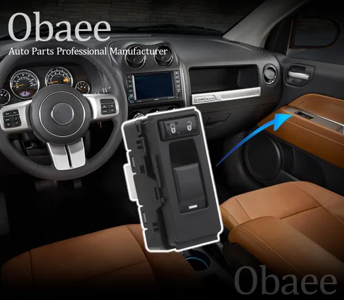 Vista 6 de Obaee Interruptor de ventana lateral del lado del pasajero Compatible con 2006-2017 Chrysler 200/300/Aspen/Cirrus/Sebring, Dodge