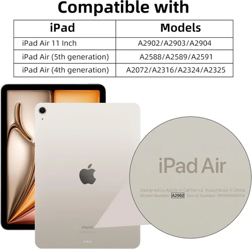 Vista 2 de Mastten Funda compatible con iPad Air de 11 pulgadas M4 (2026) / M3 (2025) / M2 (2024), para iPad Air de 6ª/5ª/4ª generación de 10.9 pulgadas