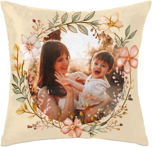 Vista 21 de Funda de almohada personalizada para mamá, funda de almohada cuadrada para el día de la madre, decoración de 16 pulgadas, vegetación Opción 1