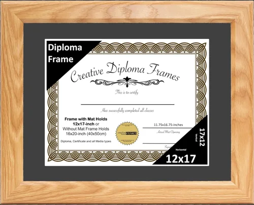 Vista 45 de Creative Picture Frames Marco de diploma con acabado de roble de 6 x 8 pulgadas, con caballete de vidrio negro y colgadores de pared instalados