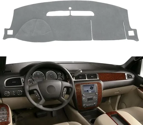 Vista 9 de Alfombrilla para tablero compatible con GMC Yukon Sierra SLT Denali 2007-2014, Chevy Chevrolet Silverado 1500 2500HD 3500HD LTZ/Avalanche/Suburban