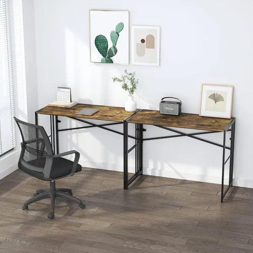 Vista 14 de Escritorio plegable de 47 pulgadas, no requiere montaje, mesa de oficina en casa, escritorio de campamento para computadora de juegos, color beige