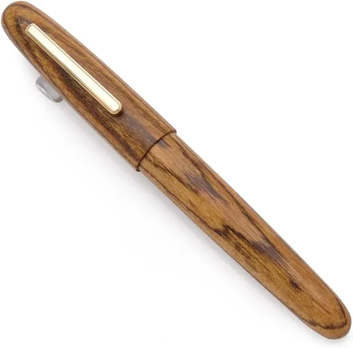 Vista 13 de JINHAO 9056 - Pluma estilográfica de madera natural hecha a mano (madera de ébano, punta fina de 0.020 in)