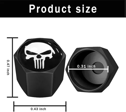 Vista 2 de Paquete de 4 tapones de válvula de neumático de rueda de automóvil, tapas herméticas a prueba de polvo, tapas universales para válvulas de aire