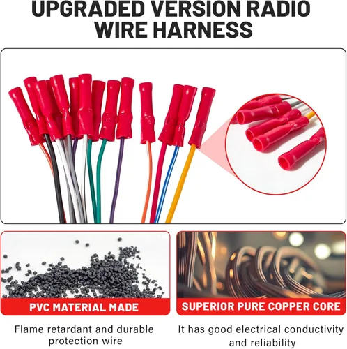 Vista 2 de RED WOLF Arnés de cableado estéreo para automóvil para GMC Envoy Sierra 2002-2008, Chevy Silverado Impala con conector a tope de instalación