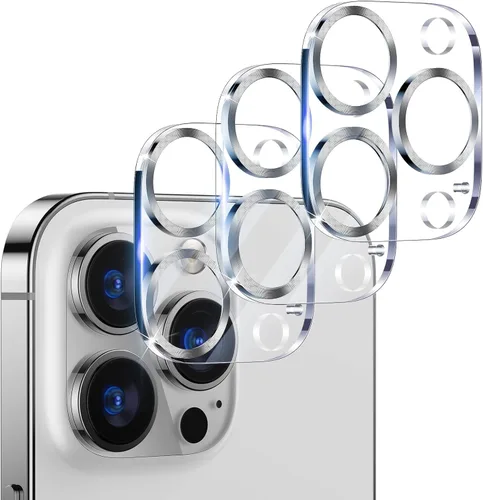 Vista 73 de UniqueMe para Paquete de 3 Protectores de Lente de Cámara para iPhone 15 Pro/iPhone 15 Pro Max, [Protección contra Caídas] [Compatible con Fundas]