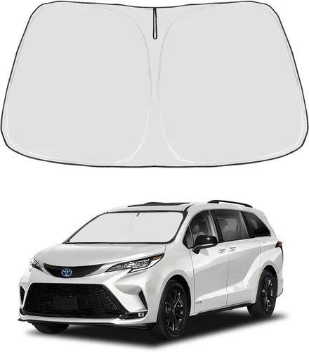 Vista 85 de Proadsy Parasol para parabrisas Rivian R1S 2022-2025 2026 de 4 capas plegable, protector de parasol frontal que bloquea los rayos UV, mantiene