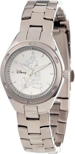 Disney Mickey Mouse Fortaleza - Reloj analógico de cuarzo para adultos PlateadoAcero NO SIZE Relojes para niños