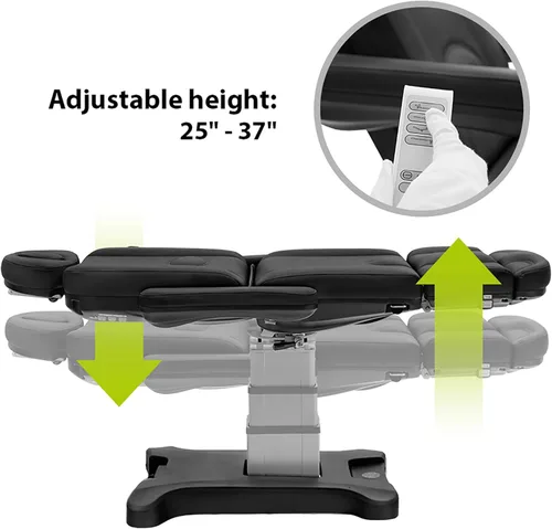 Vista 5 de SKINACT Palermo Spa - Silla/cama/mesa de tratamiento facial (negro)