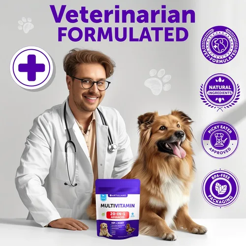 Vista 7 de Multivitamínico 20 en 1 para perros con glucosamina, vitaminas y suplementos masticables para perros, masticables multivitamínicos para adultos