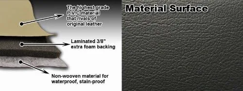 Vista 3 de Iggee Fundas de asiento delantero de cuero artificial beige diseñadas para BMW Z4 2003 ~ 2008 (no serie M)