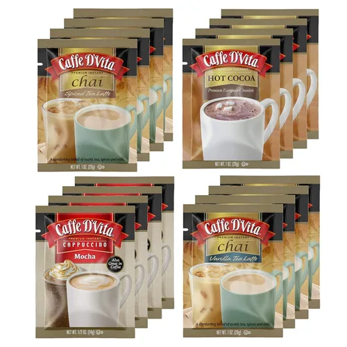 Vista 10 de Caffe D'Vita Capuchino de caramelo inglés, sobres de 0.49 oz (paquete de 24)
