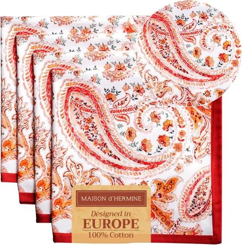 Vista 26 de Maison d' Hermine - Juego de 4 servilletas 100 % de tela de algodón lavable, decorar o regalar, hogar, cocina, comedor, fiestas de cóctel