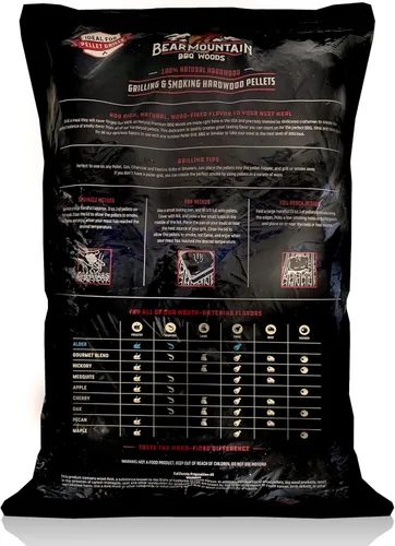 Vista 9 de Bear Mountain - Pellets de madera natural para ahumador, parrilla y barbacoa, 20 libras, aliso, accesorios de pellets de madera dura de primera