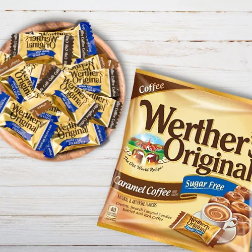 Vista 6 de Needzo Caramelos duros originales de chocolate y café sin azúcar, dulces dulces gourmet envueltos individualmente a granel, paquete de 2