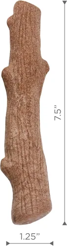 Vista 9 de Outward Hound Dogwood juguetes para masticar de madera duradera para perros, madera real y cáñamo calmante, paquete de 2, mediano