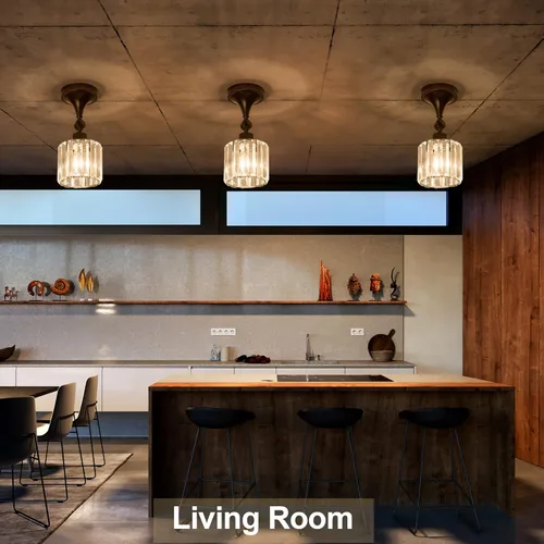 Vista 7 de Lámpara de techo de montaje empotrado, moderna, negra, para entrada, granja, porche, pasillo, cocina, dormitorio