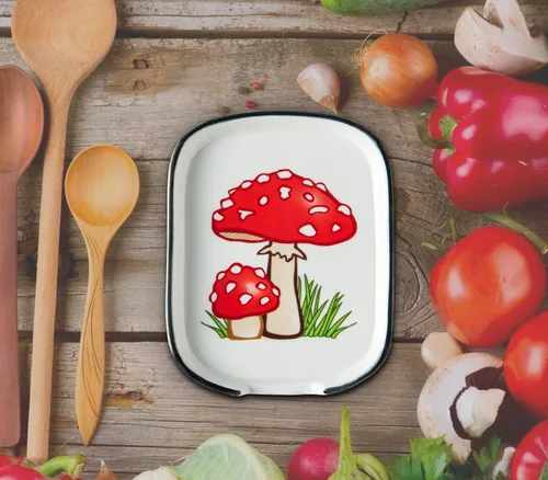 Vista 2 de Soporte de cuchara de cerámica para la parte superior de la estufa, soporte para cuchara grande, soporte para cuchara de hongos para encimera