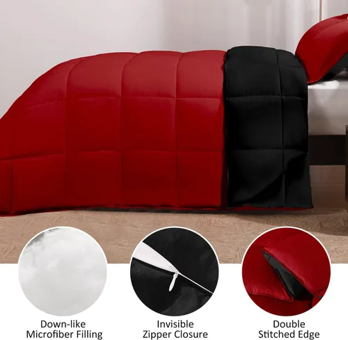 Vista 3 de Basic Beyond Juego de edredón individual para niñas y niños - Juego de edredón de cama individual esponjoso para todas las estaciones - Juego