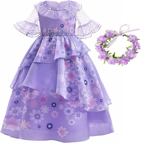 Vestido Mirabel para niñas disfraz de Mirabel vestido Isabella disfraz de Halloween para niñas y niños
