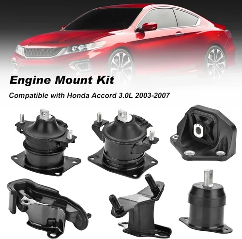 Vista 5 de Juego de 6 piezas para montaje de motor compatible con Honda Accord 3.0L 2003-2007 para transmisión automática. Reemplaza A4526HY A4527HY A4524