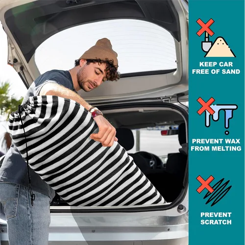 Vista 4 de SUN CUBE Funda para calcetín para tabla de surf, bolsa protectora para tabla de surf, ligera, elástica, para longboard, híbrido, tabla corta