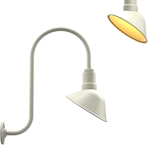 Vista 32 de Steel Lighting Co. Luz de Letrero de Tienda Venice para Pared de Acento de Restaurante Exterior Cúpula de 9 pulgadas Brazo Recto de 6 pulgadas