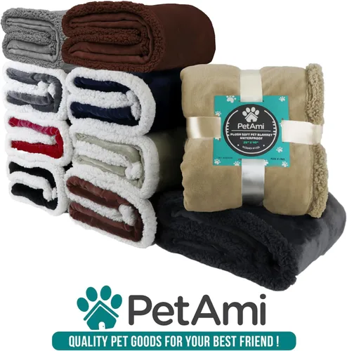 Vista 9 de PetAmi Manta para Perros Pequeños y Medianos, Manta de Cama para Mascotas Gato Cachorro Gatito, Funda de Vellón para Muebles Protector de Sofá