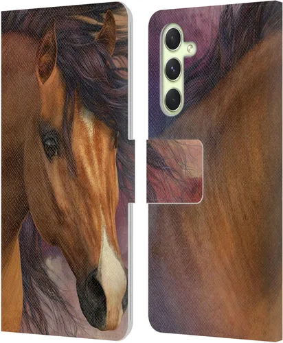Vista 340 de Head Case Designs Officially Licensed Laurie Prindle A Morgan Christmas Western Stallion Leather Wallet Case Compatible with Samsung Galaxy A07 4G