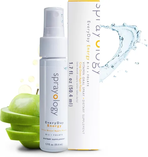 Sprayology EveryDay Energy | Suplemento en aerosol de vitamina B12 y folato | Spray oral vegano para energía, metabolismo y apoyo cerebral |