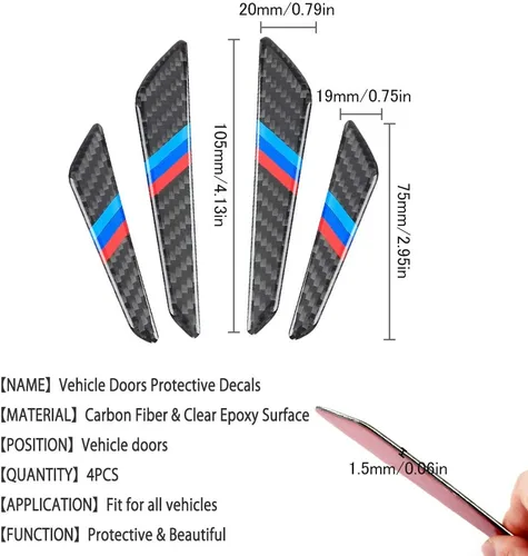 Vista 5 de 1797 Protector de puerta de automóvil para BMW, piezas de accesorios de vehículos, protectores de borde de fibra de carbono, calcomanías