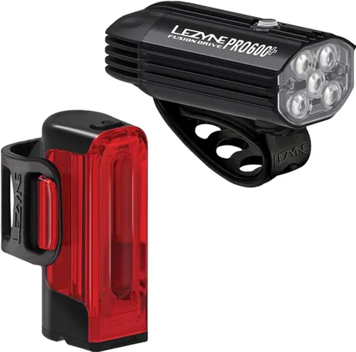 Vista 5 de LEZYNE Fusion Drive Pro 600+ Bike Set Durable Lightweight Bright Powerful IPX7 Waterproof Cycling Front & Rear Light Pair with 6 Output Modes