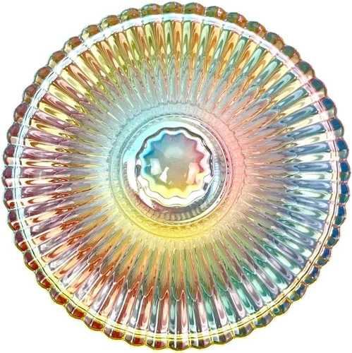 Vista 5 de Tarro de almacenamiento de barril de caramelo de cristal colorido tarro de almacenamiento de galletas de lujo en relieve bote de buffet con tapas