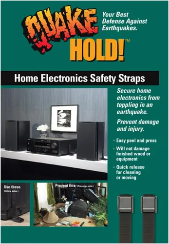 Vista 2 de QuakeHold! 4173 Home - Correa de seguridad electrónica, color negro, 11 pulgadas