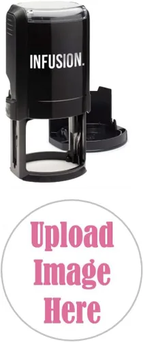 Vista 11 de Infusion 1-5/8" x 1-5/8" Personalizado, Grande, Ronda Autoentintado Logo Sello, Negro