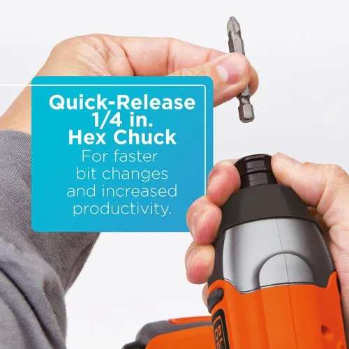 Vista 6 de BLACK+DECKER 20V MAX - Taladro inalámbrico y destornillador de impacto, kit de herramientas eléctricas con batería y cargador (BD2KITCDDI)