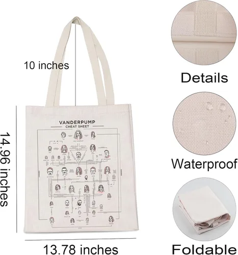 Vista 4 de LEVLO Divertido regalo para fanáticos de Vanderpump Chat Sheet Bolsa de compras para amantes de la televisión, bolsa de viaje impermeable