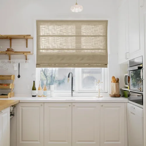 Vista 40 de TWOPAGES Liz - Persianas romanas sin taladro, sin cordón, con textura de lino para ventanas, persianas romanas personalizadas que oscurecen