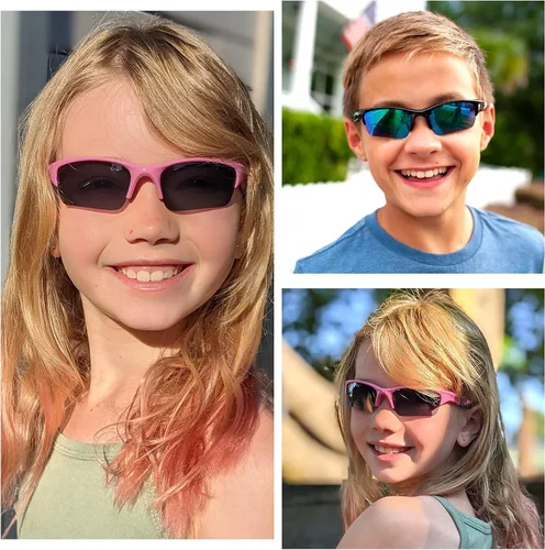 Vista 2 de DUCO K014 - Gafas de sol deportivas para niños y niñas de 6 a 10 años Negro