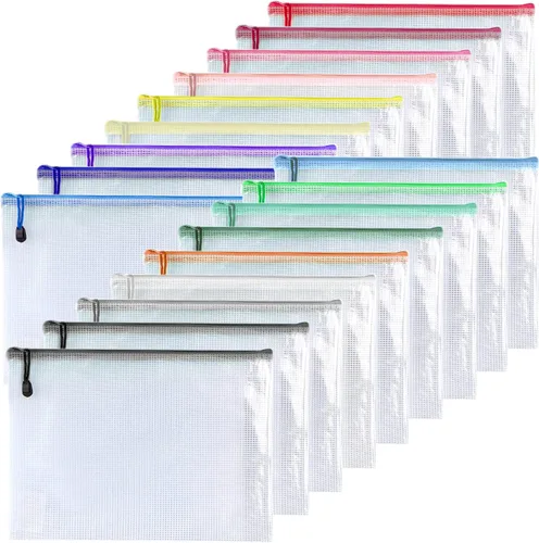 Vista 17 de 18 bolsas con cremallera de 3 x 5 pulgadas, bolsa de almacenamiento de rompecabezas, bolsas de plástico con cremallera, carpetas de archivos