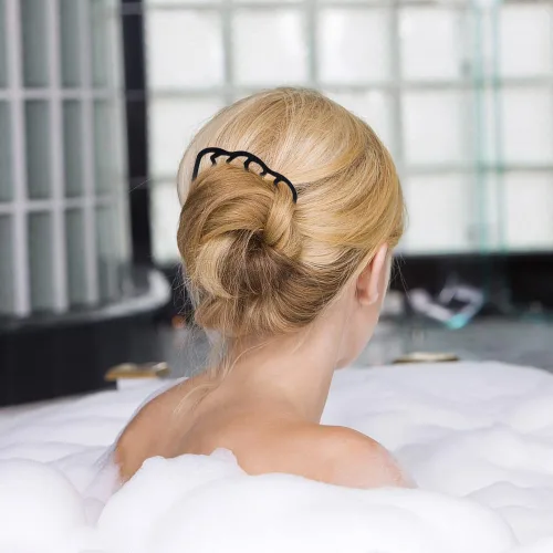 Vista 4 de 6 piezas de peine lateral para el cabello, pinzas de metal para peinetas de cabello estilo francés para moño recogido, vintage, horquillas de pelo
