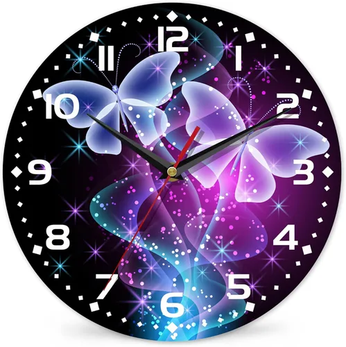 Vista 10 de Reloj para sala de estar, reloj de pared de vino abstracto, reloj de pared de madera vintage, silencioso sin tictac, funciona con pilas, números